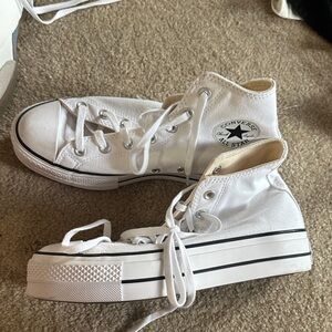Converse White Platform High-Tops